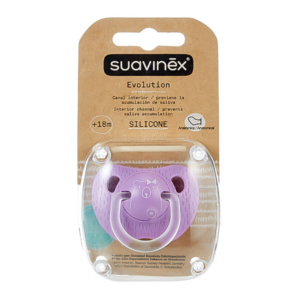 Suavinex chupeta anatómica de silicone, 6-18 meses, cor lilas