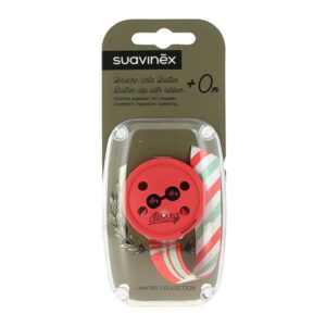 Suavinex broche de clipe redondo com fita, +0 meses, cor rosa