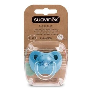Suavinex chupeta anatómica de silicone, 6-18 meses, cor azul