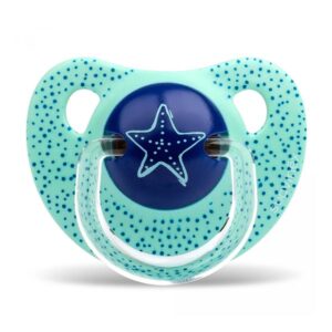 Suavinex chupeta anatómica de silicone, 6-18 meses, com bolinhas e estrelas