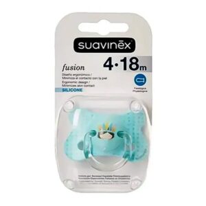 Suavinex chupeta anatómica de silicone, +4.18 meses, cor azul indio