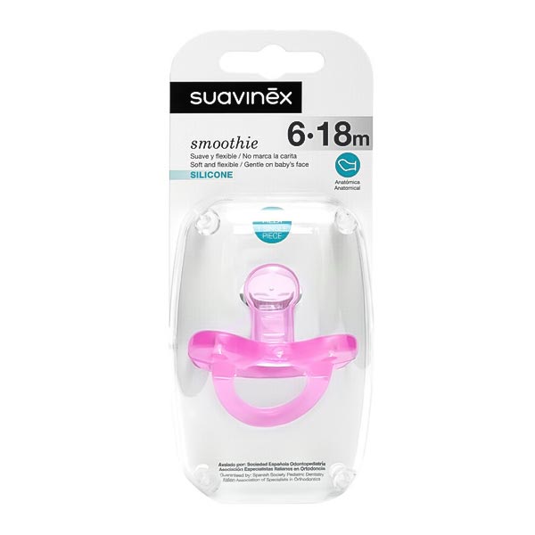 Suavinex chupeta anatómica 6-18 meses, cor rosa