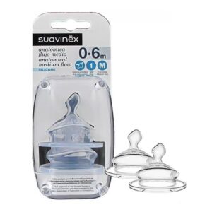 Suavinex tetina anatómica de silicone fluxo médio, +6 meses, 1x2und