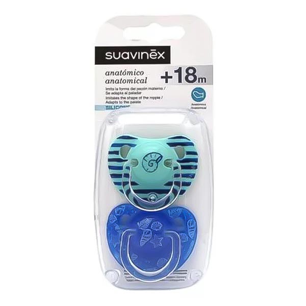 Suavinex chupeta anatômico de silicone, +18 meses, 2 und